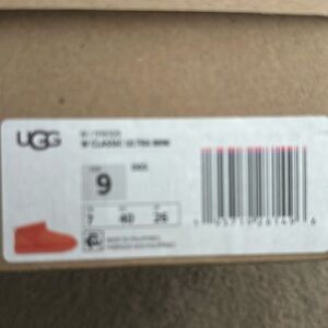 NIB UGG WOMEN'S ULTRA MINI SUEDE SHEARLING ANKLE WINTER BOOTS SODA ORANGE size 9